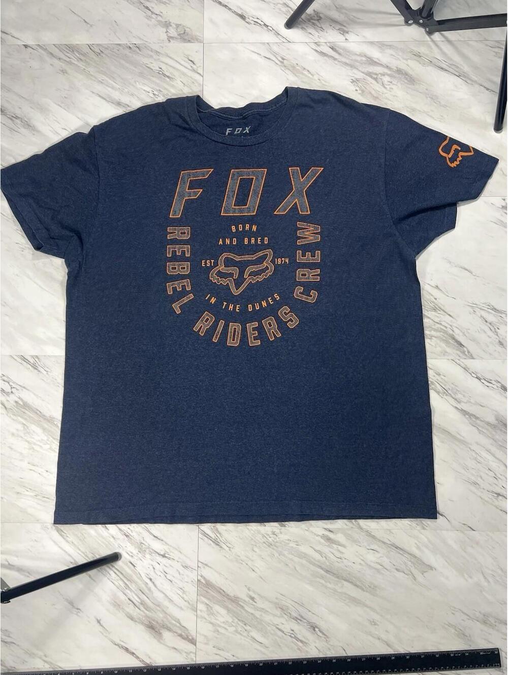 FOX Rebel Riders Crew T-Shirt 2XL Blue Moto Graphic Fox#8